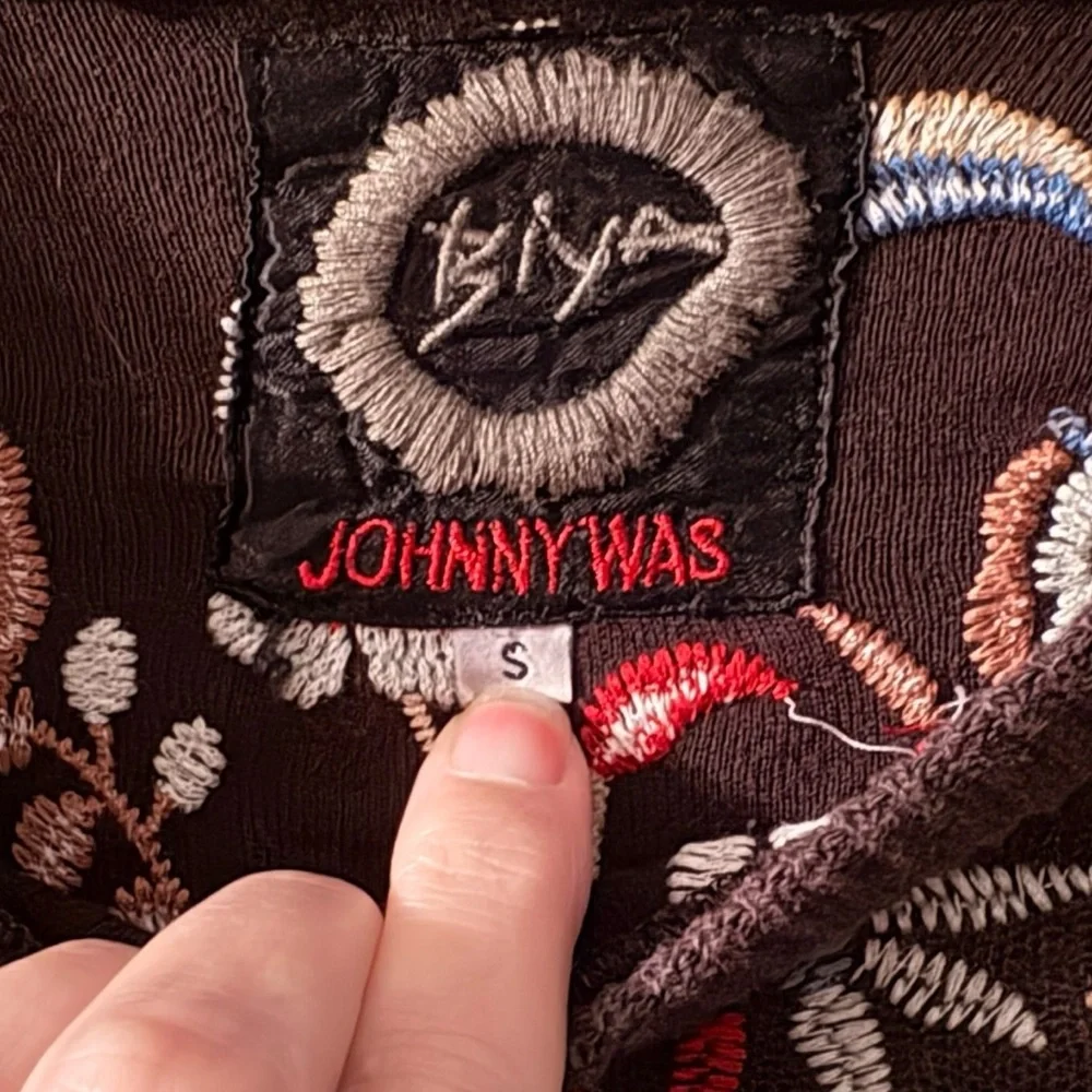 Johnny Was Biya Embroidered Sweater Women's Top Small Peacocks & Turtles - Picture 4 of 8